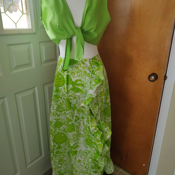Vintage wrap skirt with two tie tops - Picture 7 of 8